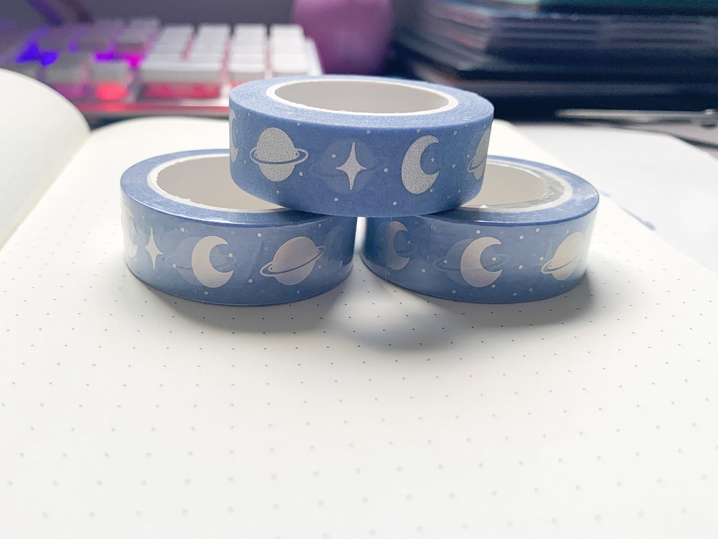 silver foil blue  washi tape