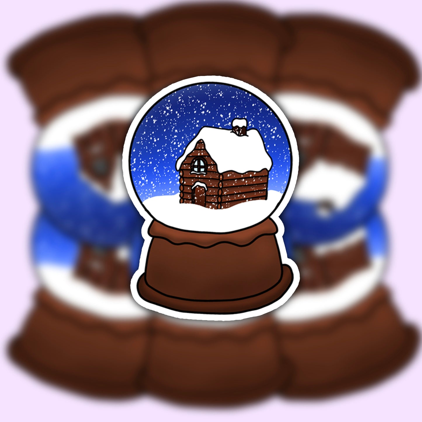 Snow globe die-cut sticker