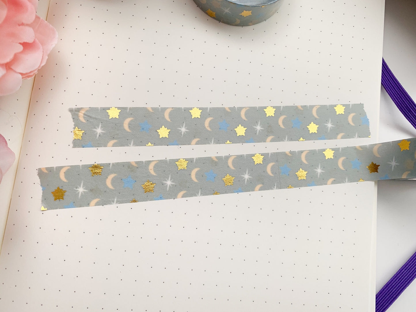 Gold foil moon and star washi tape