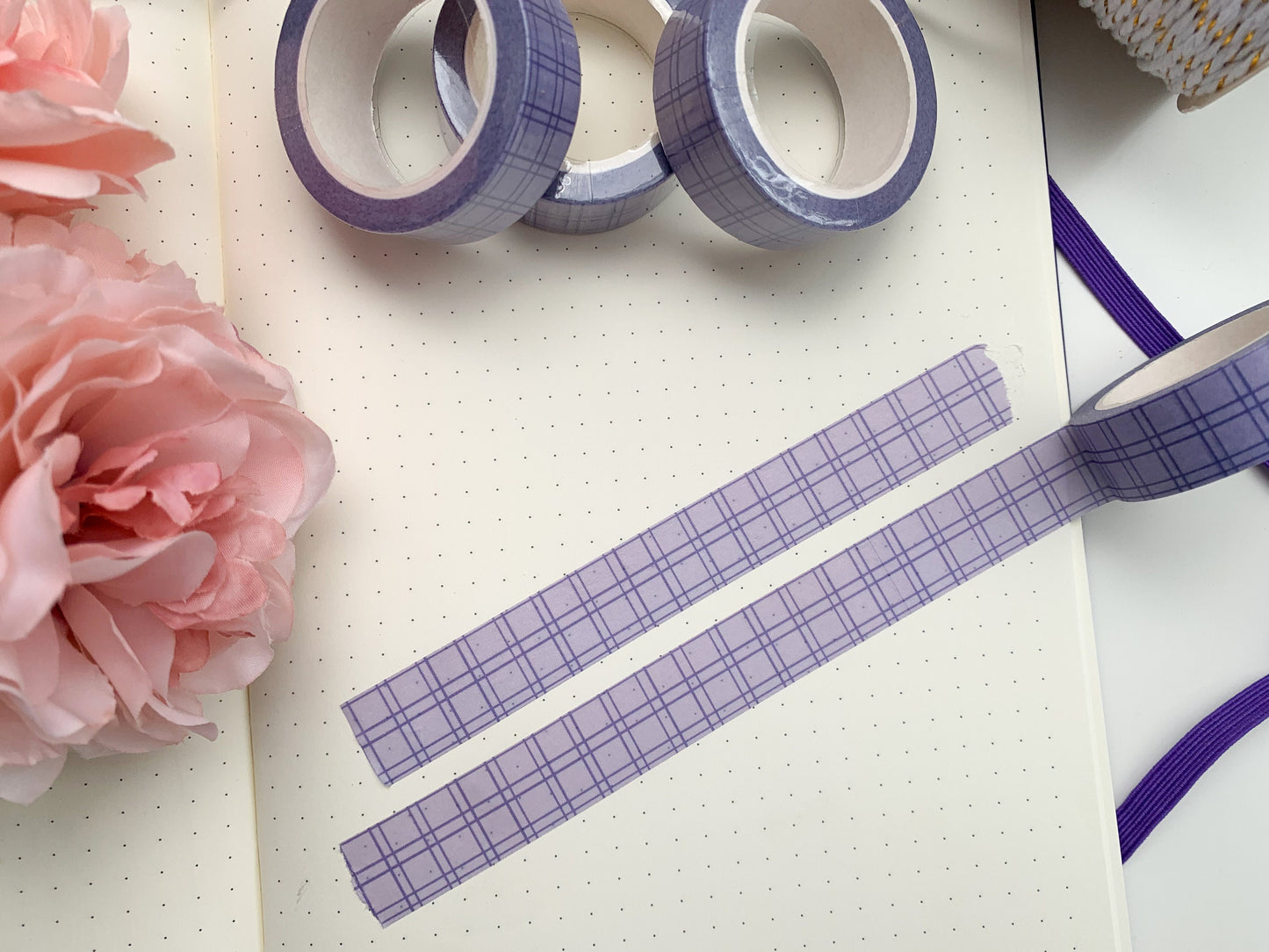 Purple grid washi tape