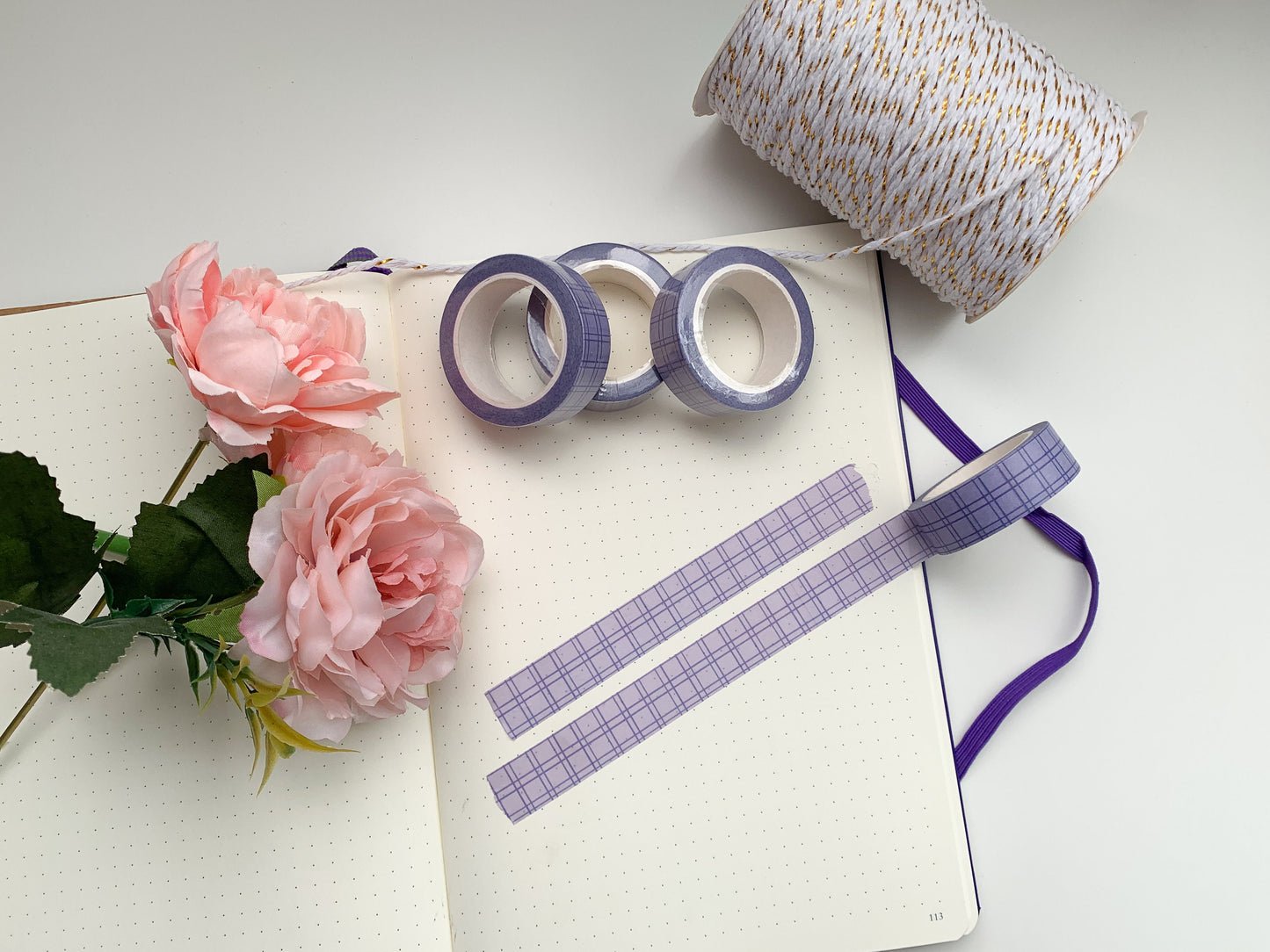 Purple grid washi tape