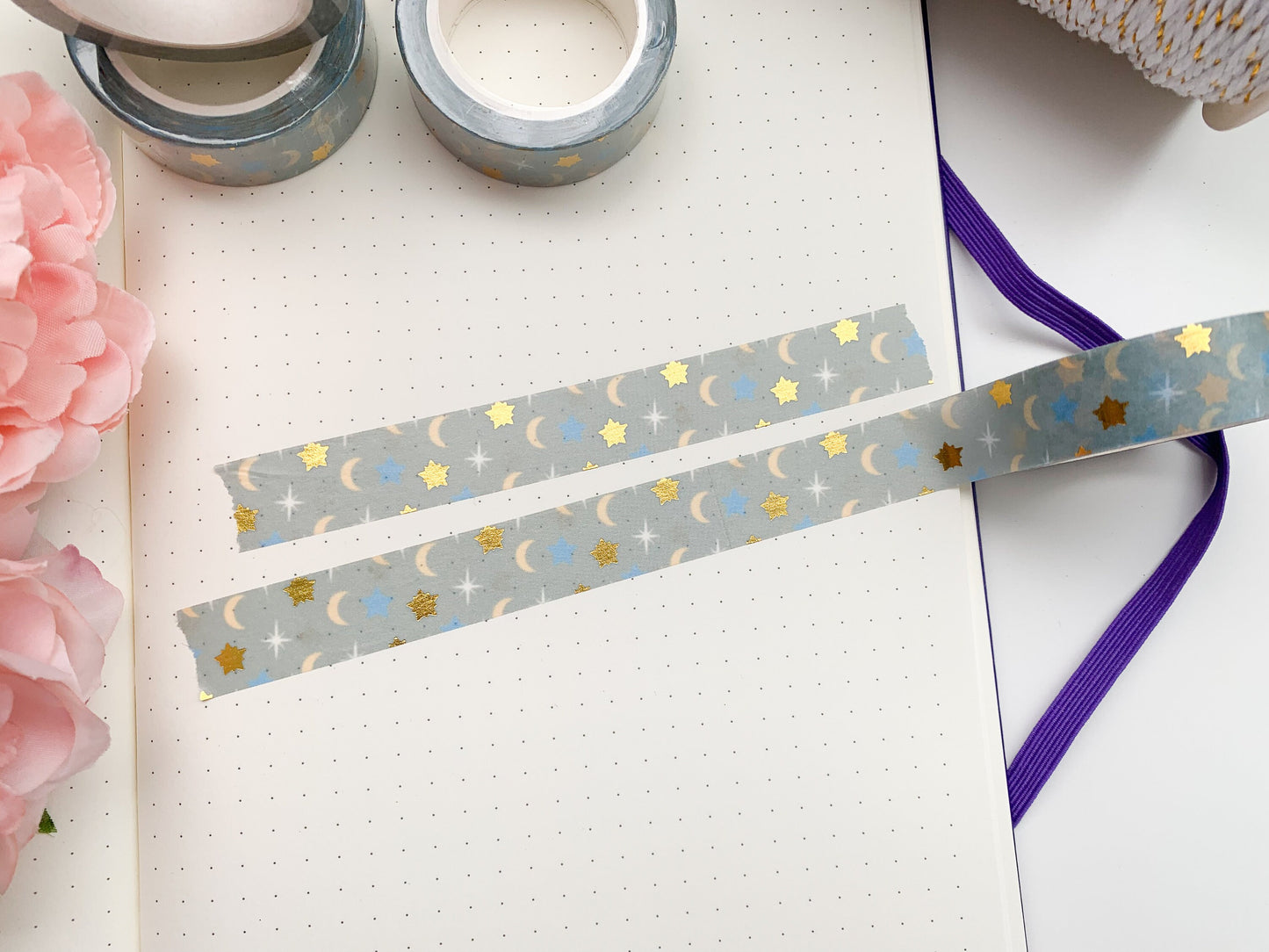 Gold foil moon and star washi tape