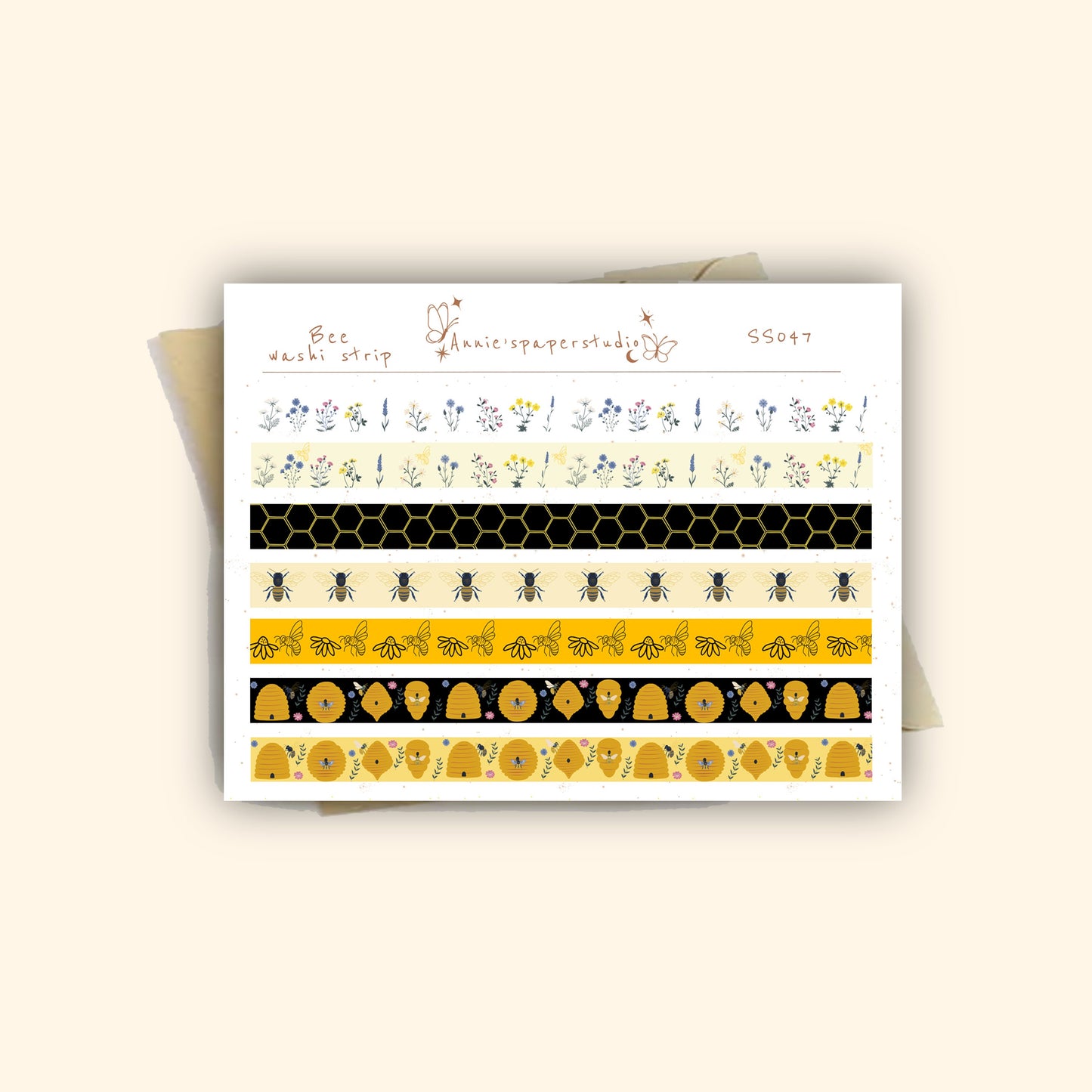 Bee Washi strip