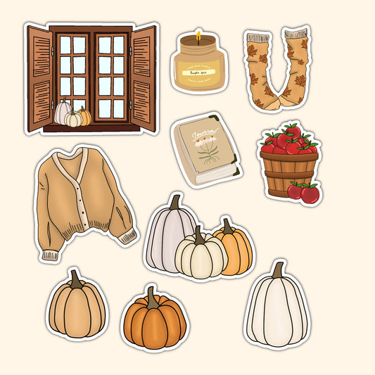 Fall die-cut stickers