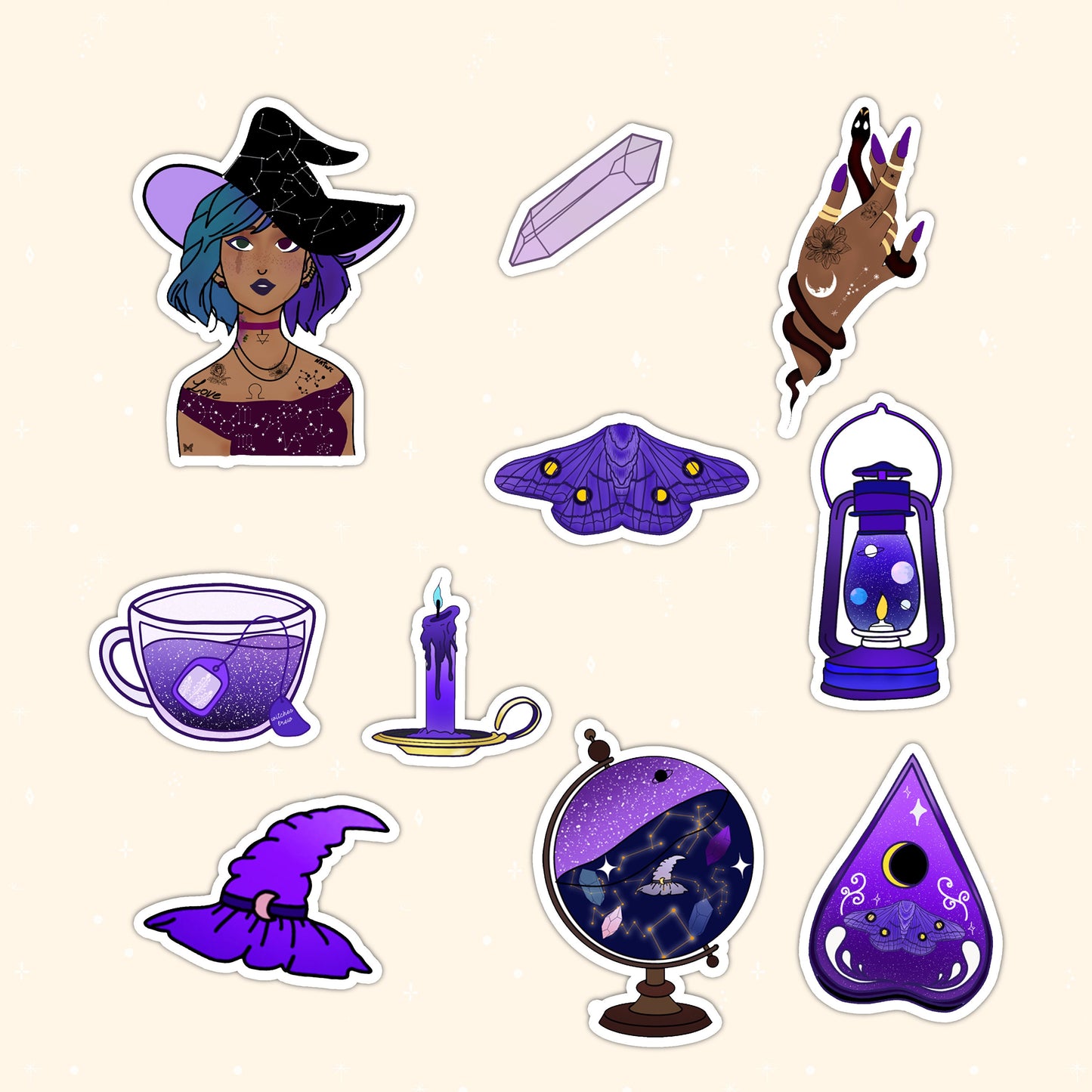 Witchy thing die-cut stickers