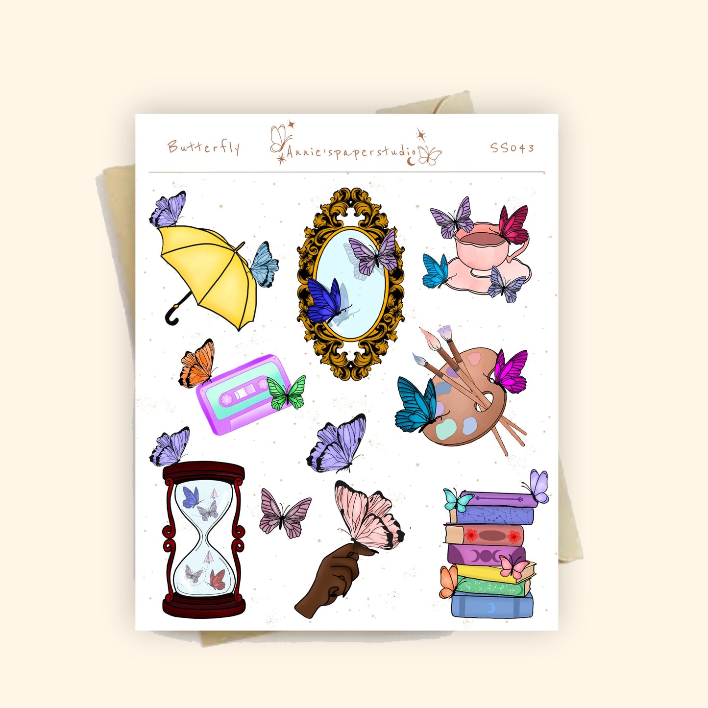 Aesthetic butterfly sticker sheets