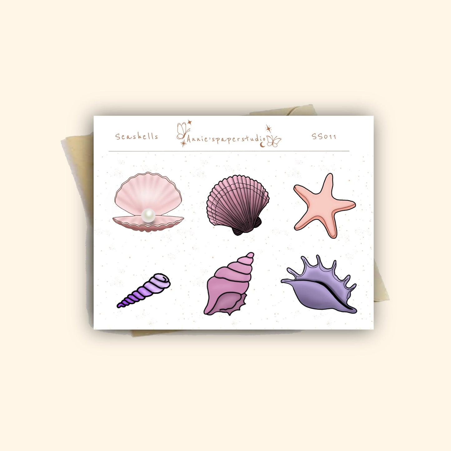 Seashells sticker sheets