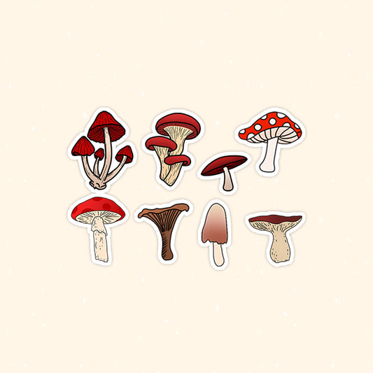 Mushrooms die-cut sticker