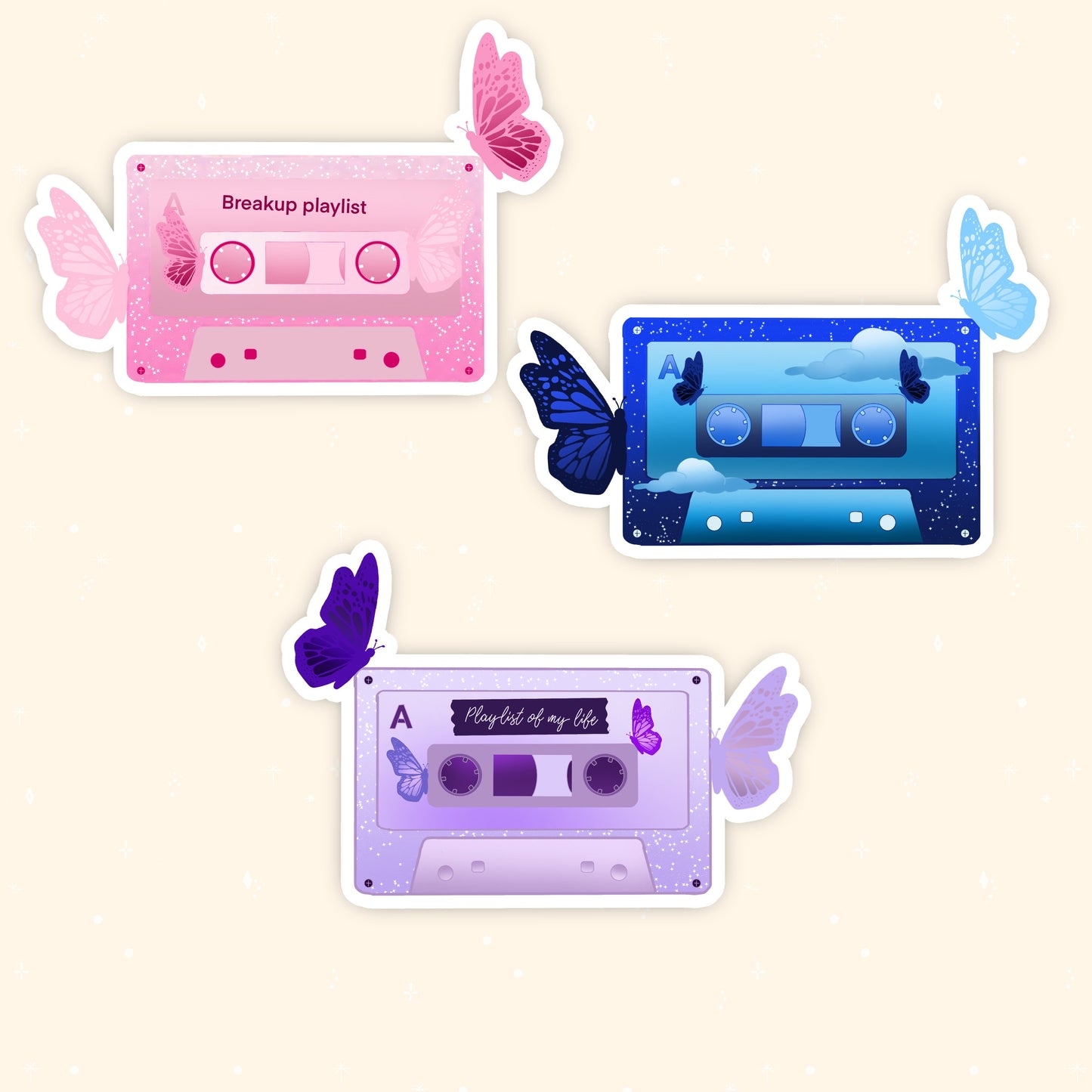 Aesthetic cassette tape  die-cut sticker