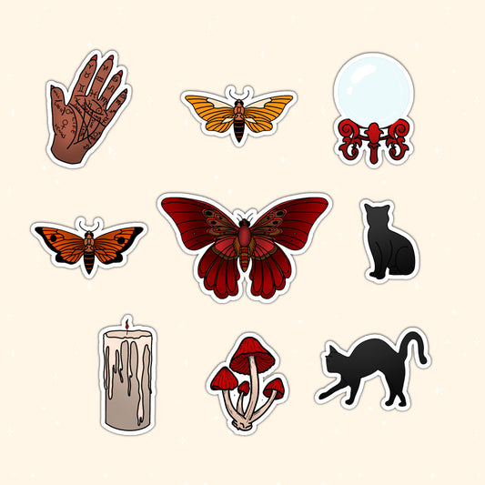 Mystic die-cut stickers