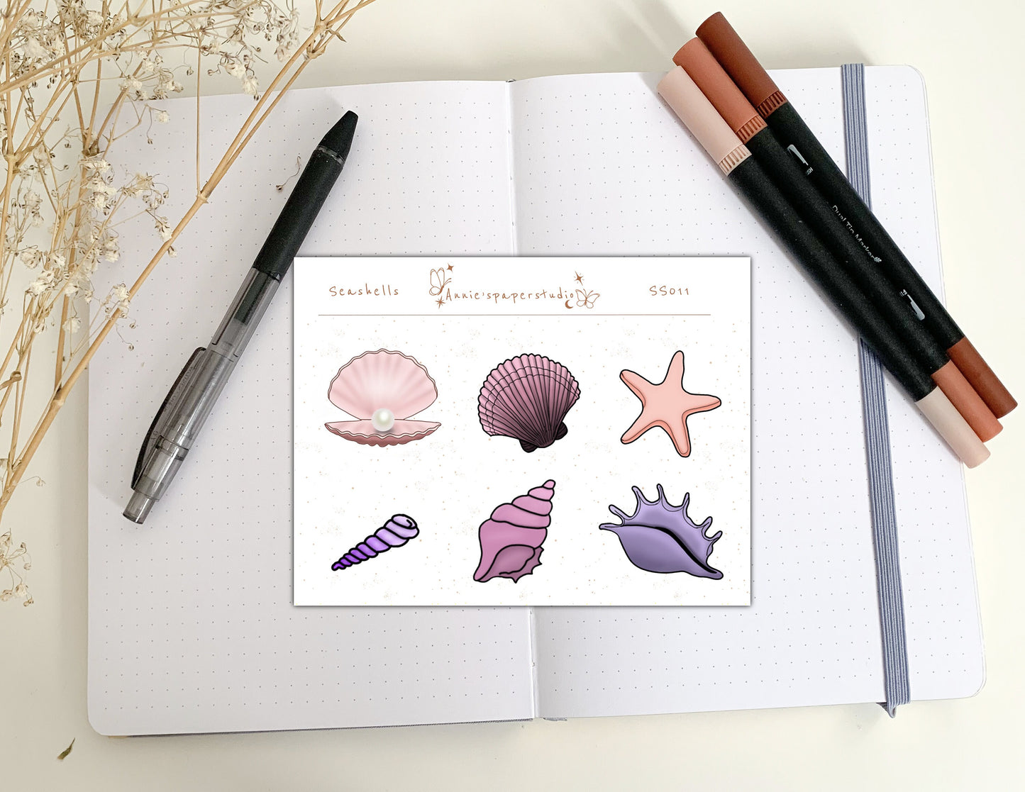 Seashells sticker sheets