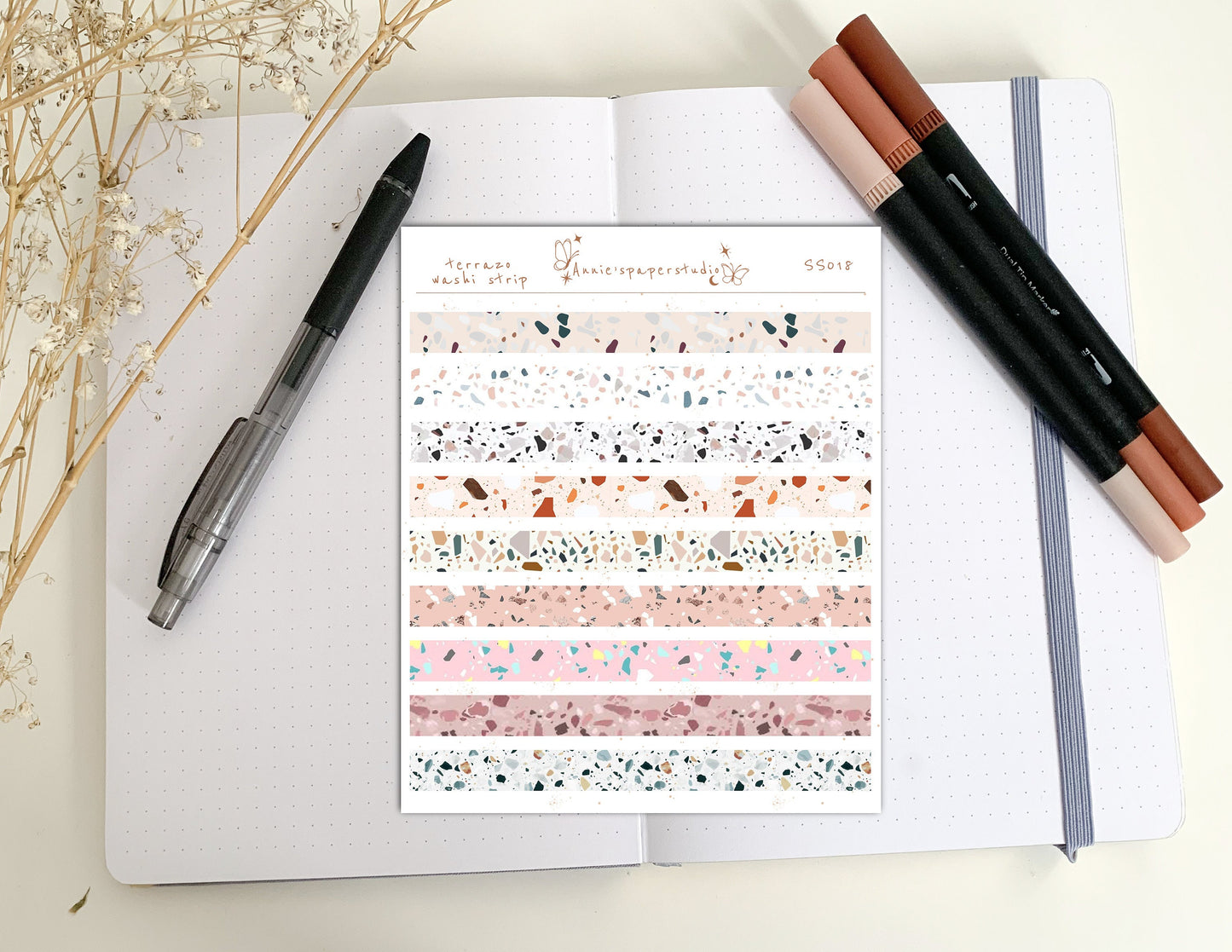 Terrazzo washi sticker sheets