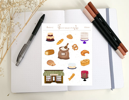 Bakery shop sticker sheet