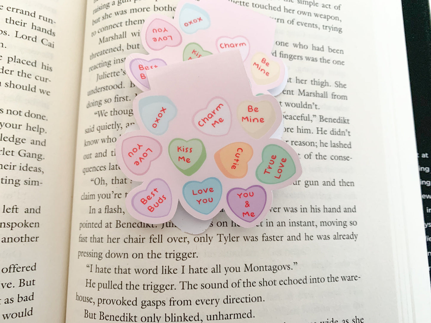 Conversation hearts magnetic bookmark | Book Lover | Bookmarks | Bookish Gifts |Valentines day|