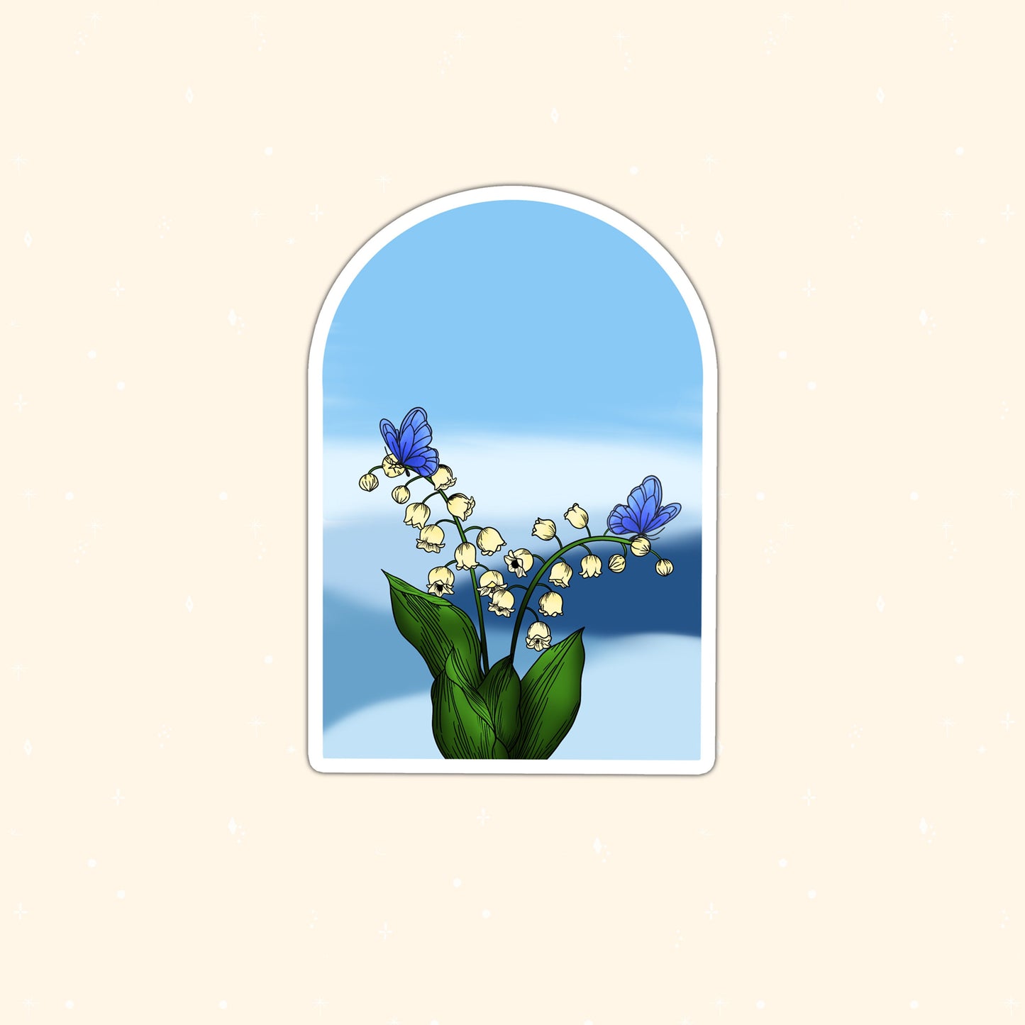 Aesthetic Lily of the valley die-cut sticker