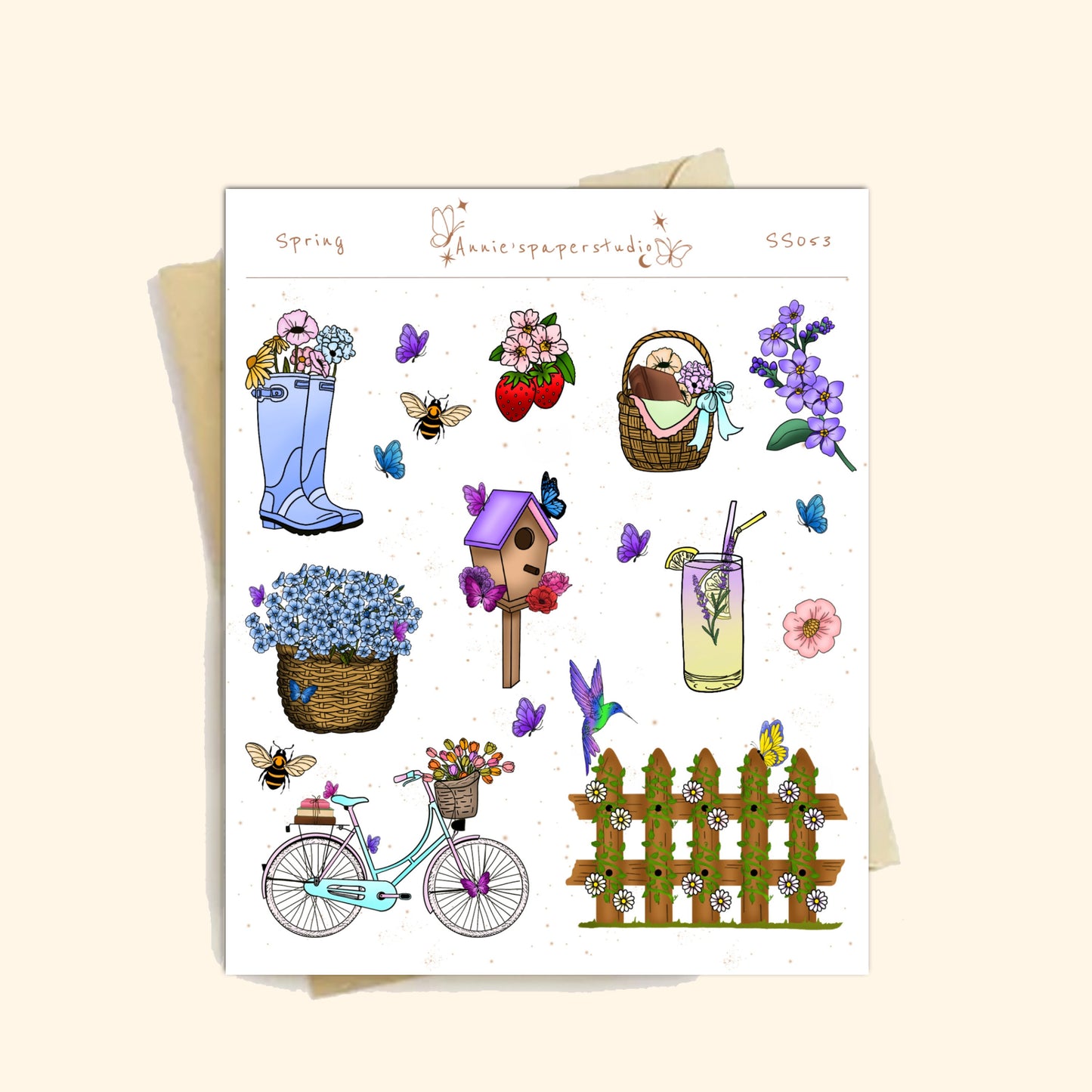 Aesthetic spring sticker sheets