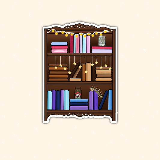 Bookshelf die-cut sticker