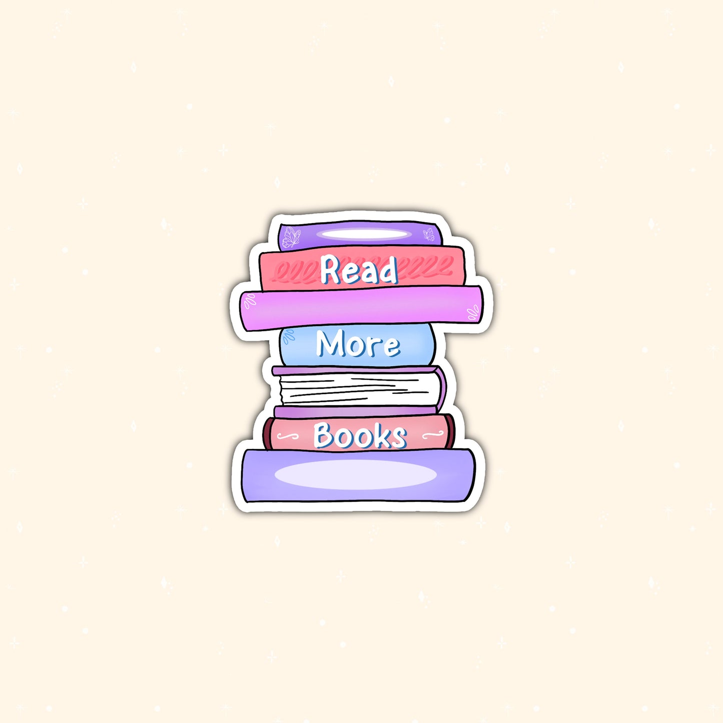 Read more books die-cut sticker