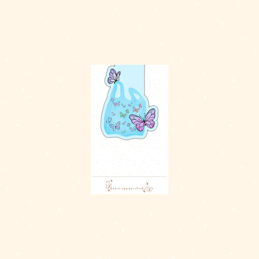 Bag with butterflies  magnetic bookmark