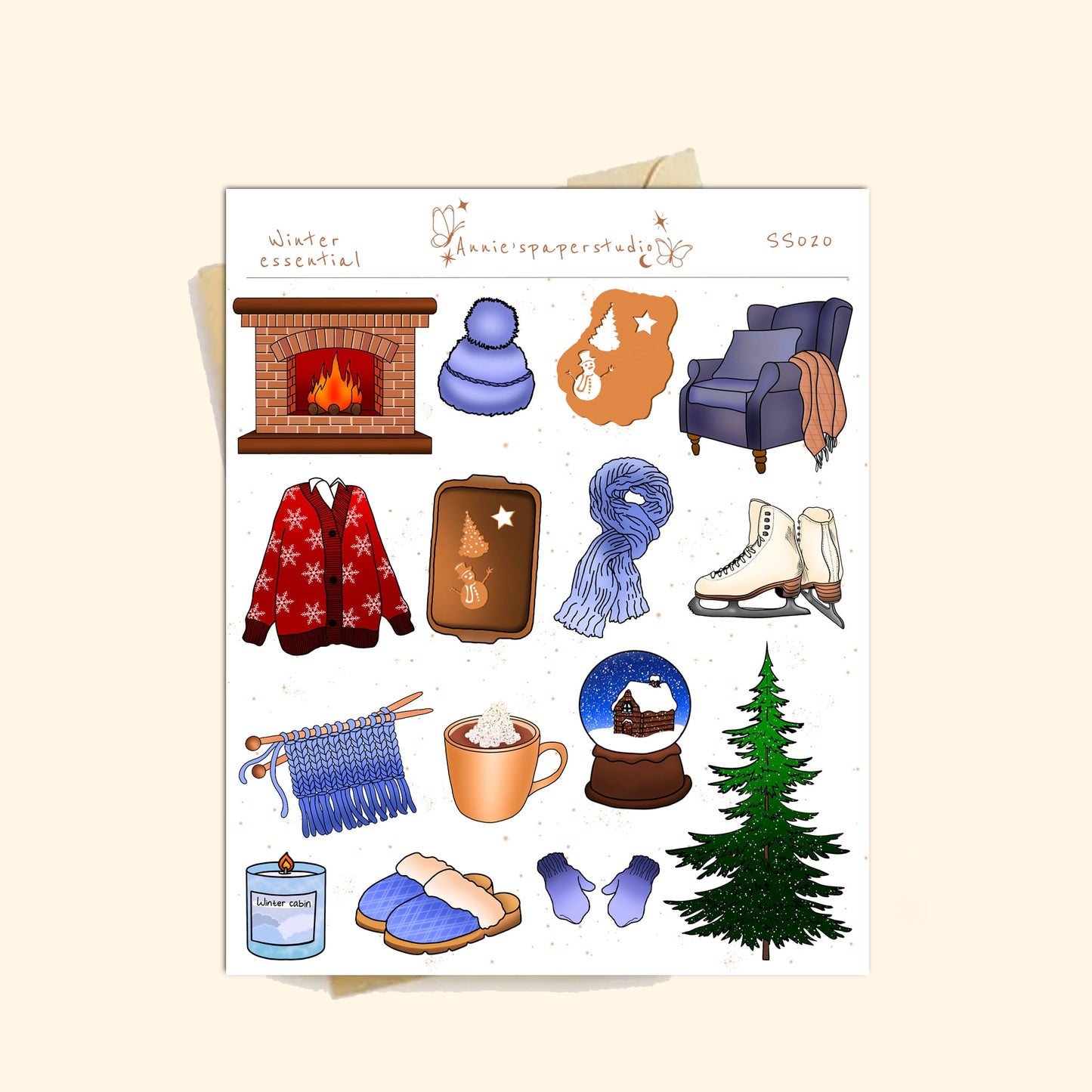 Winter essential stickers sheet