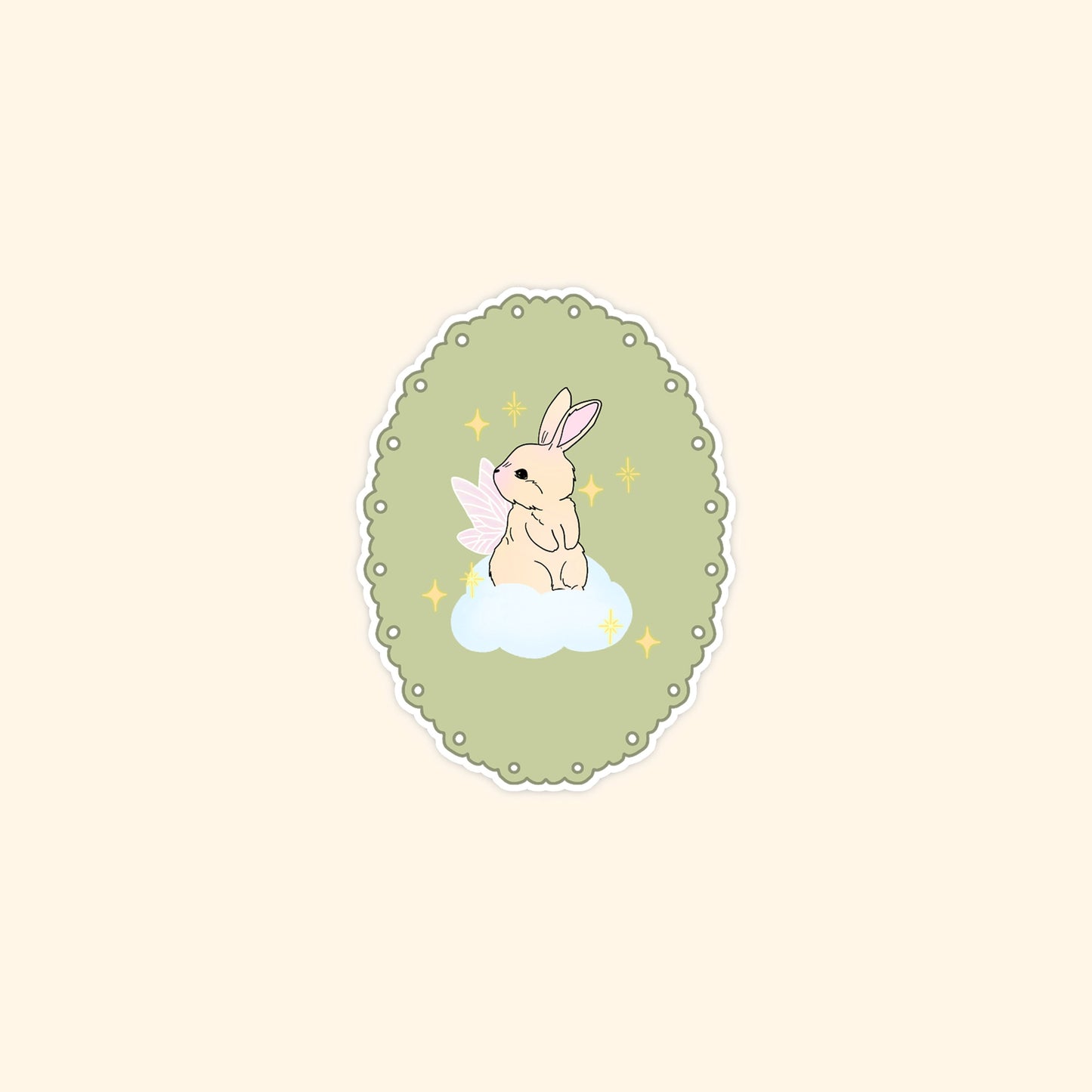 Bunny frame die cut sticker