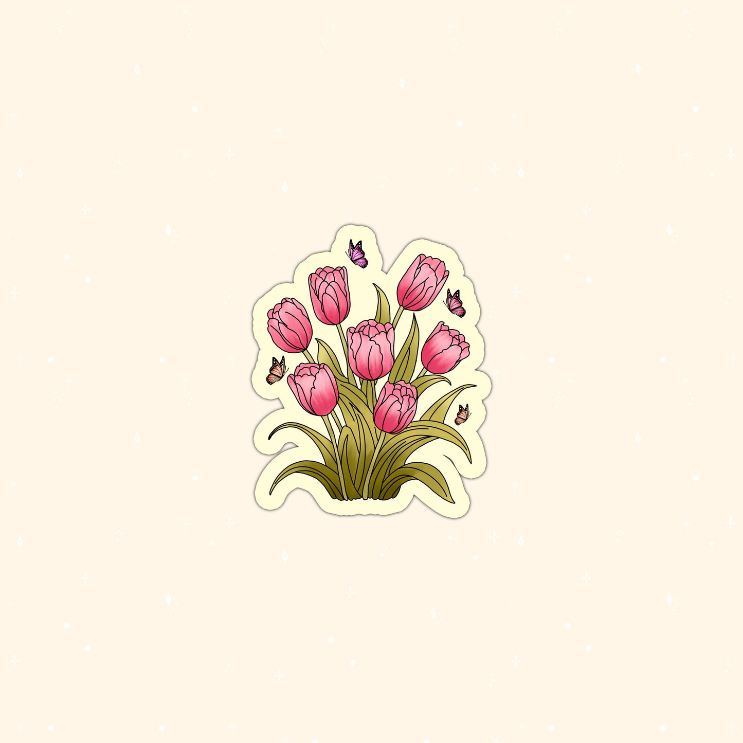 Tulips die cut sticker