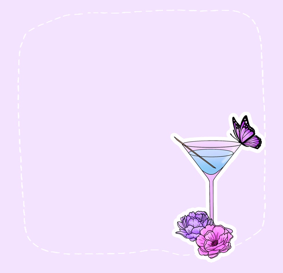 Enchanted "martini glass" sticky note B grade