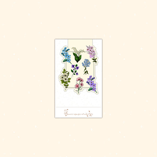 Spring flowers magnetic bookmark