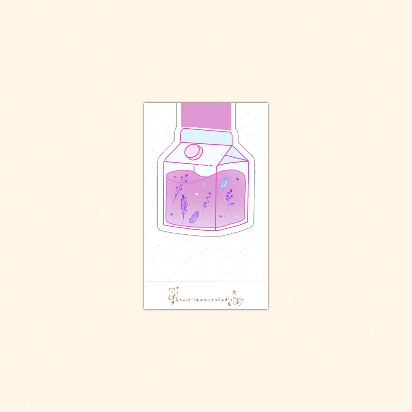 Aesthetic pink milk magnetic bookmark