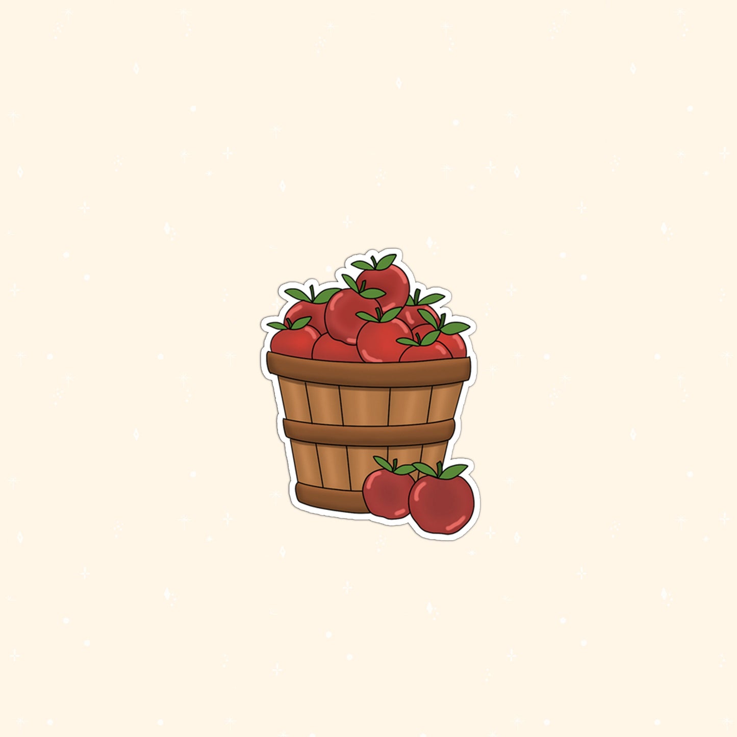 Basket of apple die-cut sticker