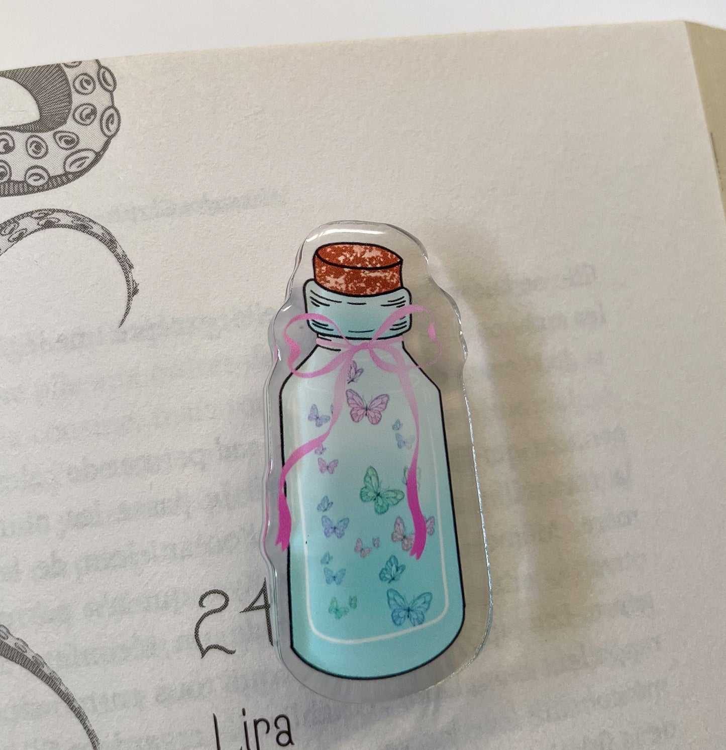 Enchanted  butterfly bottle acrylic pin