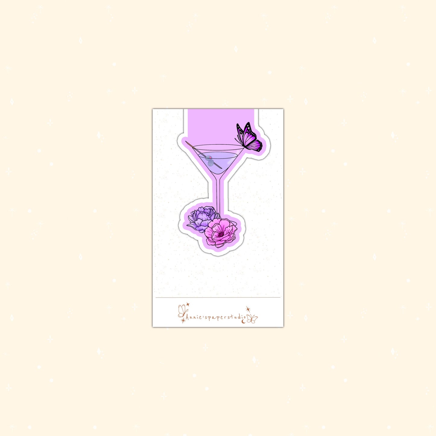 Enchanted Martini glass  magnetic bookmark