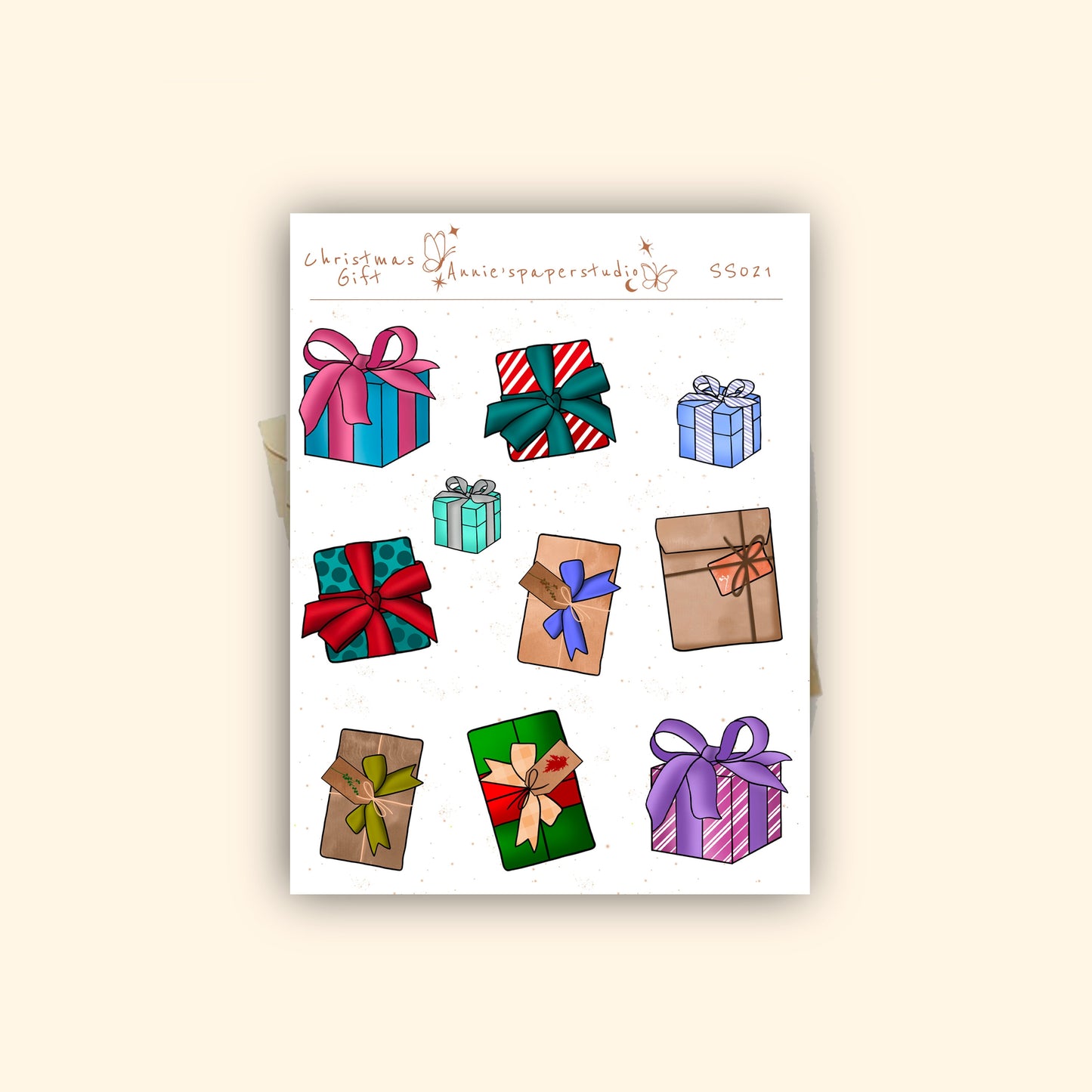 Christmas gift sticker sheet